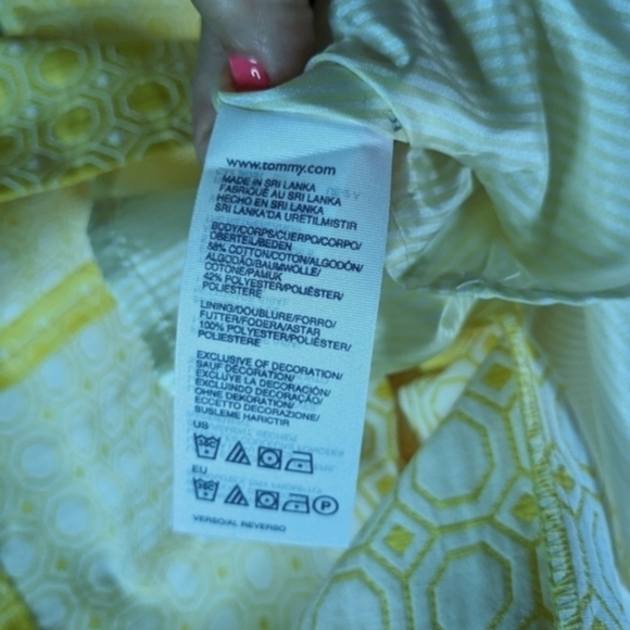 Tommy Hilfiger Size 10 Yellow & White Dress with *POCKETS* - Picture 8 of 14